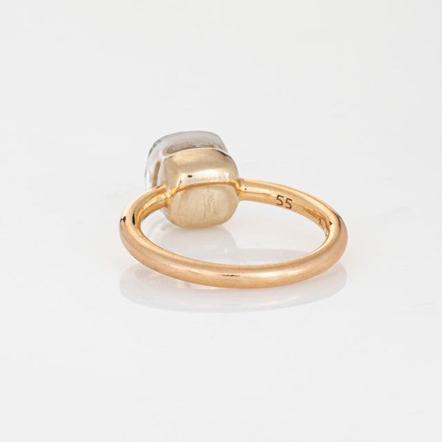Early 21st Century Pomellato Nudo White Topaz Ring Petite 18k Rose Gold Fine Estate Jewelry 7.25 For Sale - Image 5 of 7