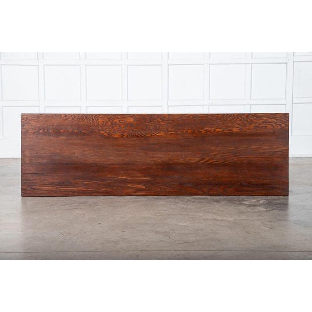 19th Century 19th Century French Convent Pine Hall Console Table For Sale - Image 5 of 16