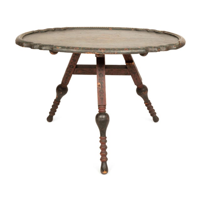 Antique Dutch Green Painted Low Oval Tilt Top Table Chairish