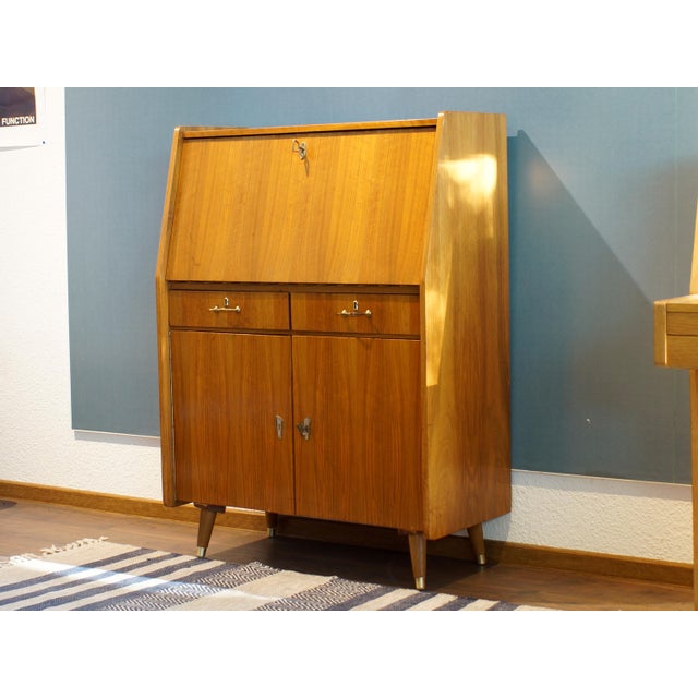 Mid-Century Light Secretary in Walnut, 1960s For Sale - Image 6 of 6
