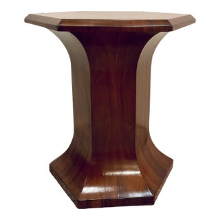 Century Furniture Modern Mahogany Hexagonal Side Table For Sale