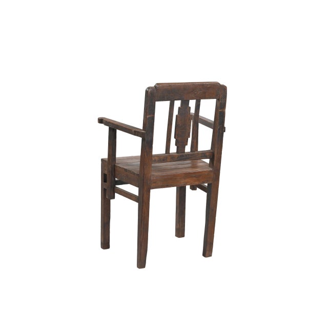 Mid-Century Modern Vintage Indian Mid-Century Teakwood Chair For Sale - Image 3 of 3