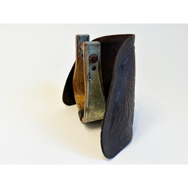 Rustic Saddle Stirrup Tapaderos, 1930s Western Horse Decor For Sale - Image 3 of 9