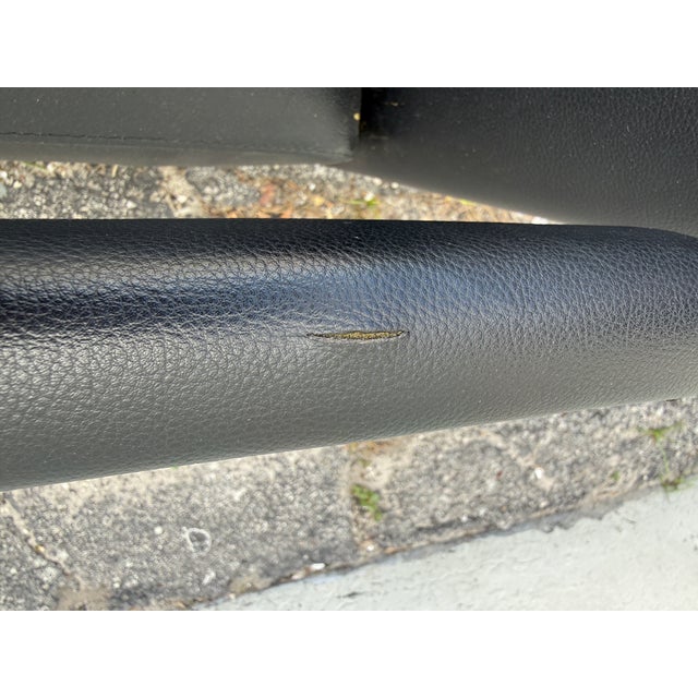 Contemporary Black Leather Lounge Chairs Manner of Rodolfo Dordoni For Sale - Image 10 of 10