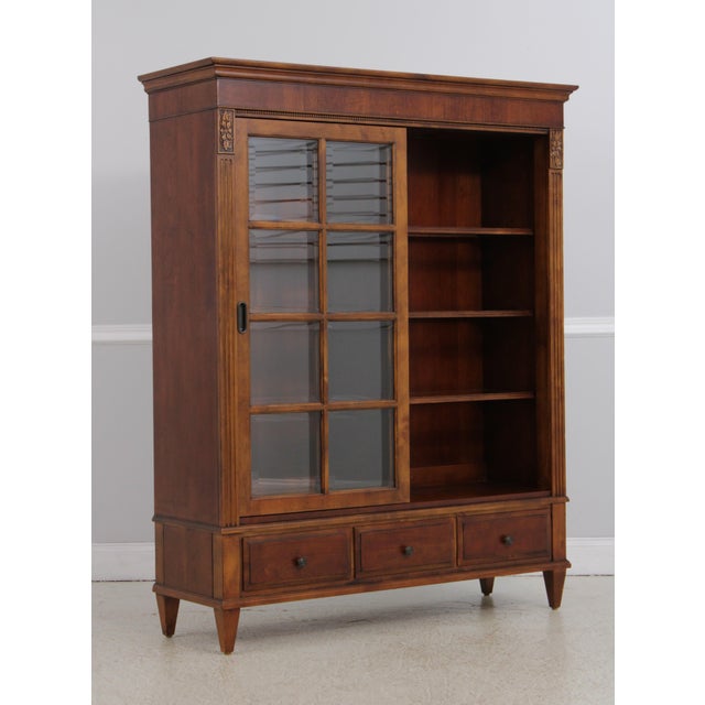 Ethan Allen Ethan Allen Sliding Door Bookcase Cabinet For Sale - Image 4 of 18