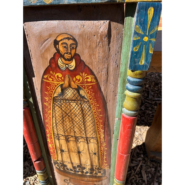 1950s Hand Made Mexican Folk Art Icon Painting For Sale - Image 5 of 8