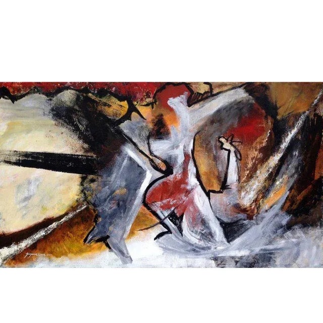 Suzanne Clune "Figures" Abstract Painting on Canvas For Sale In West Palm - Image 6 of 6
