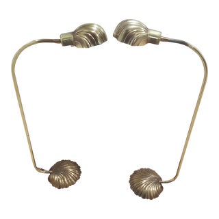 Vintage Brass Seashell Clam Shell Floor Lamp Swivel Lights - a Pair For Sale
