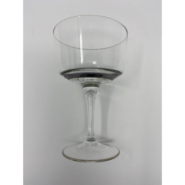 Mid-Century Silver Banded Tall Wine Coupes - Set of 10 For Sale - Image 4 of 6