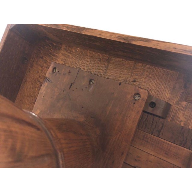 Mid 19th Century Victorian Tiger Oak Heavy Carved Dining Table and 4 Leaves For Sale - Image 4 of 12