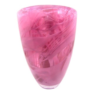 Anna Ehrner for Kosta Boda Pink "Atoll" Vase, Circa 1990's For Sale