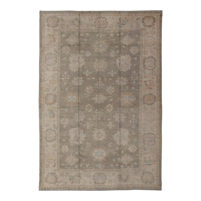 Large Turkish Oushak in Moss Green by Keivan Woven Arts 10'10 X 15'5 For Sale