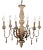 Hand-Carved Turned Wood Chandelier For Sale