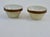 5 French Art Deco mixing bowls. 3 different sizes - 2 small - 2 medium - 1 large. The exterior is a buff unglazed surface...