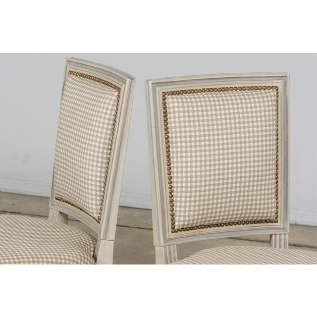 Set of Eight French Louis XVI Style Painted Dining Chairs, Early 20th C For Sale - Image 17 of 18