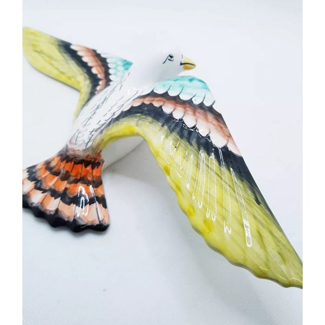 Large Ceramic Majolica Wall Bird For Sale - Image 10 of 14