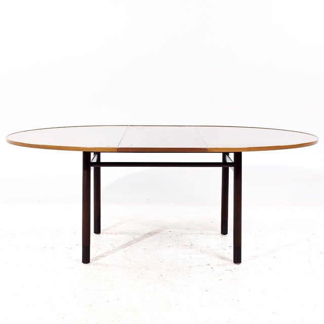 Brown Edward Wormley for Dunbar Mid Century Mahogany Expanding Dining Table With 1 Leaf For Sale - Image 8 of 11