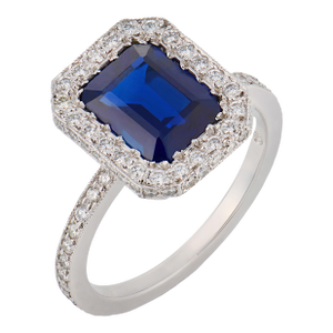 Gia 1.50 Carat No Heat Sapphire Diamond Platinum Engagement Ring, Size 3.25