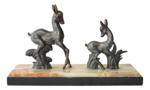 Art Deco Deer Figurine on Marble Base by Zalmac