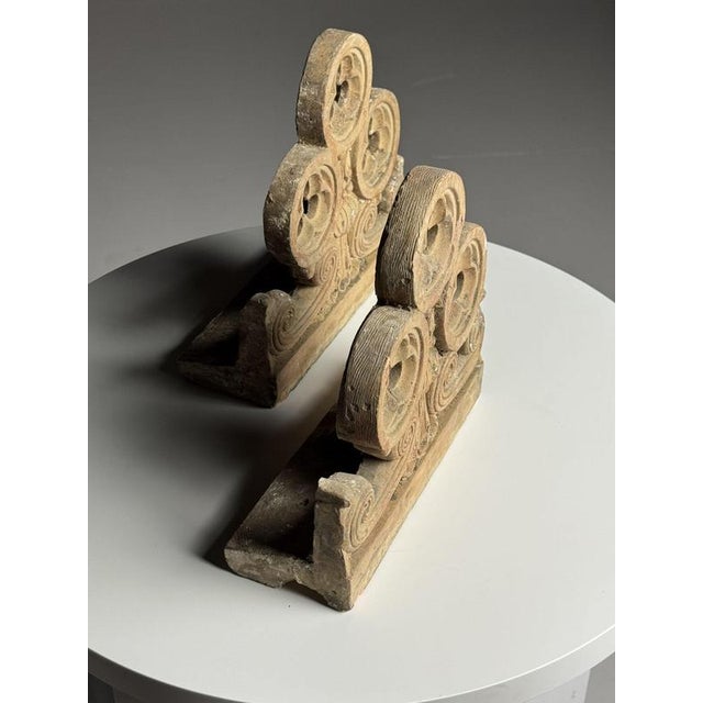 Neo-Gothic Terracotta Ornaments, Set of 2 For Sale - Image 5 of 18
