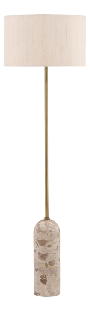 Taupe Marble & Brass Floor Lamp