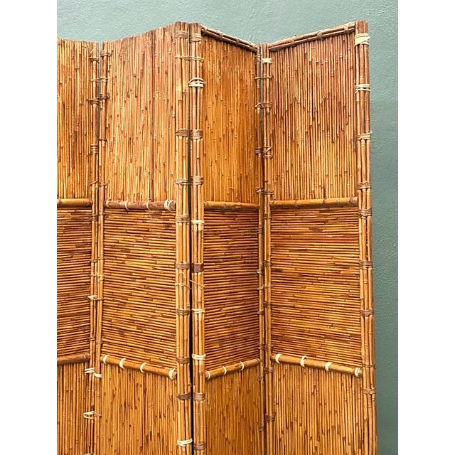 Vintage Split Bamboo Folding Screen For Sale - Image 9 of 12