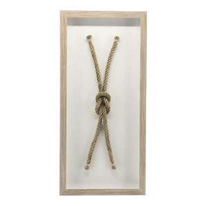 Sailor's "Sheet" Knot Framed - Driftwood Color Framed Coastal Wall Decor