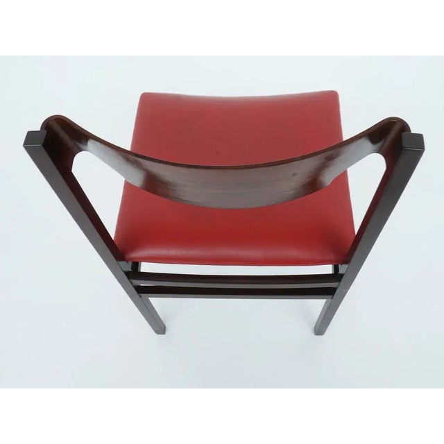 Brown Mahogany Bentwood Chairs Attributed to Gianfranco Frattini for Dassi, Set of 6 For Sale - Image 8 of 12