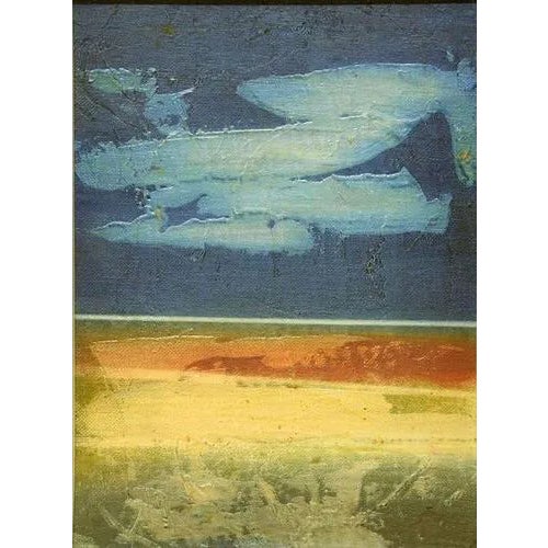 Mario Sinisca, Blue Horizon, Mixed Media, 1960s For Sale