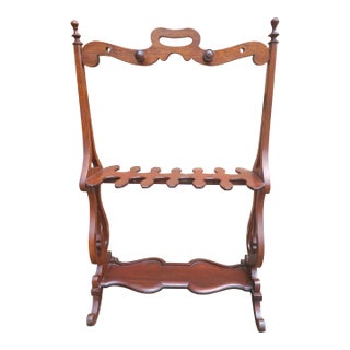 Early American Style Mahogany Riding Boot Rack For Sale