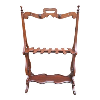 Early American Style Mahogany Riding Boot Rack For Sale