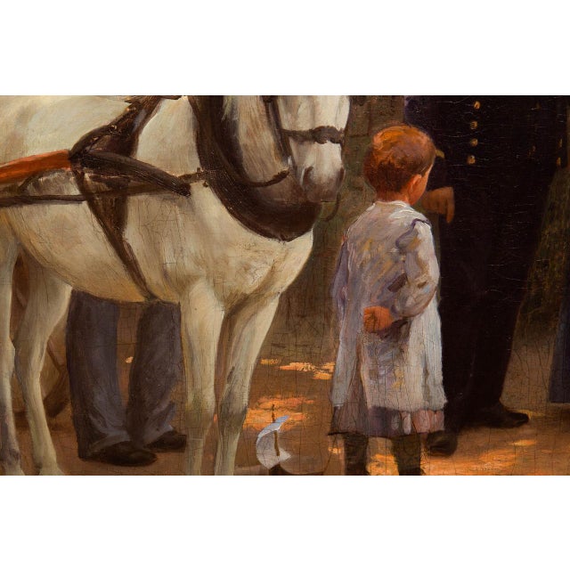 “Young Naval Conscript” Antique French Painting by Julien Le Blant For Sale - Image 15 of 17