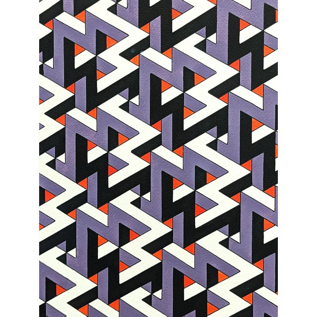 Purple Austin Magruder Contemporary Red, Purple, Black, and White Hand Drawn Tessellated Abstract, 2023 For Sale - Image 8 of 8