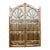 Antique Brass-Clad Carved Entry Doors | Monumental Farmhouse Statement Doors 118x92 For Sale