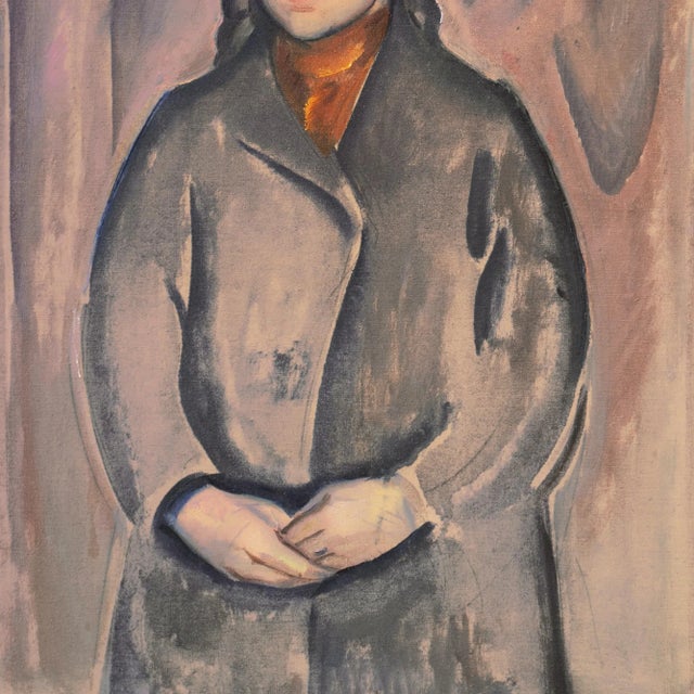 1930s 'Young Woman Wearing a Copper Scarf' by Walter Schwartz, 1935, Copenhagen For Sale - Image 5 of 11