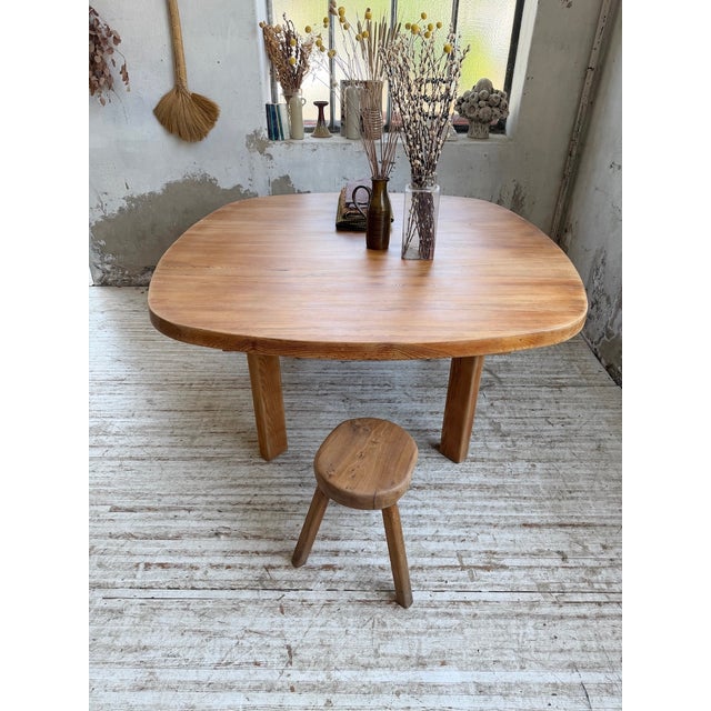 Constructivist Round Pine Table, 1950s For Sale - Image 15 of 18