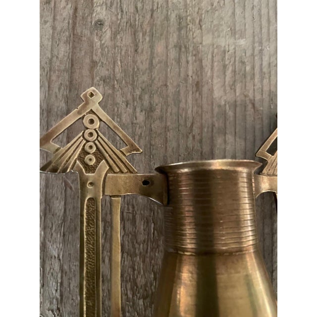 Metal Brass Vase in the style of Serrurier Bovy, 1890s For Sale - Image 7 of 8