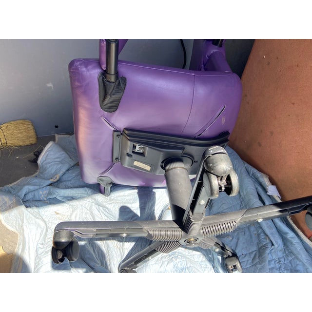 1990s Mario Bellini Vitra Figura Post Modern Purple Leather Desk Chair For Sale - Image 11 of 12