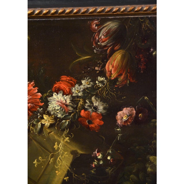 Pieter Casteels III, Floral Still Life, 1700, Oil on Canvas, Framed For Sale - Image 6 of 18
