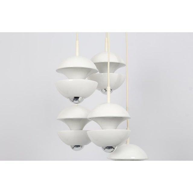 White Cascading Pendant from Kaiser Leuchten, 1970s For Sale - Image 4 of 13
