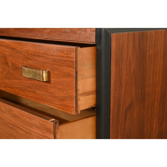 Donald Deskey Style Art Deco Walnut Dresser or Chest of Drawers, Circa 1940s For Sale - Image 9 of 16