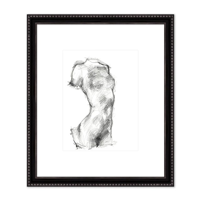 Graphite Study by David O. Smith in Black Frame, Small Art Prints, Set