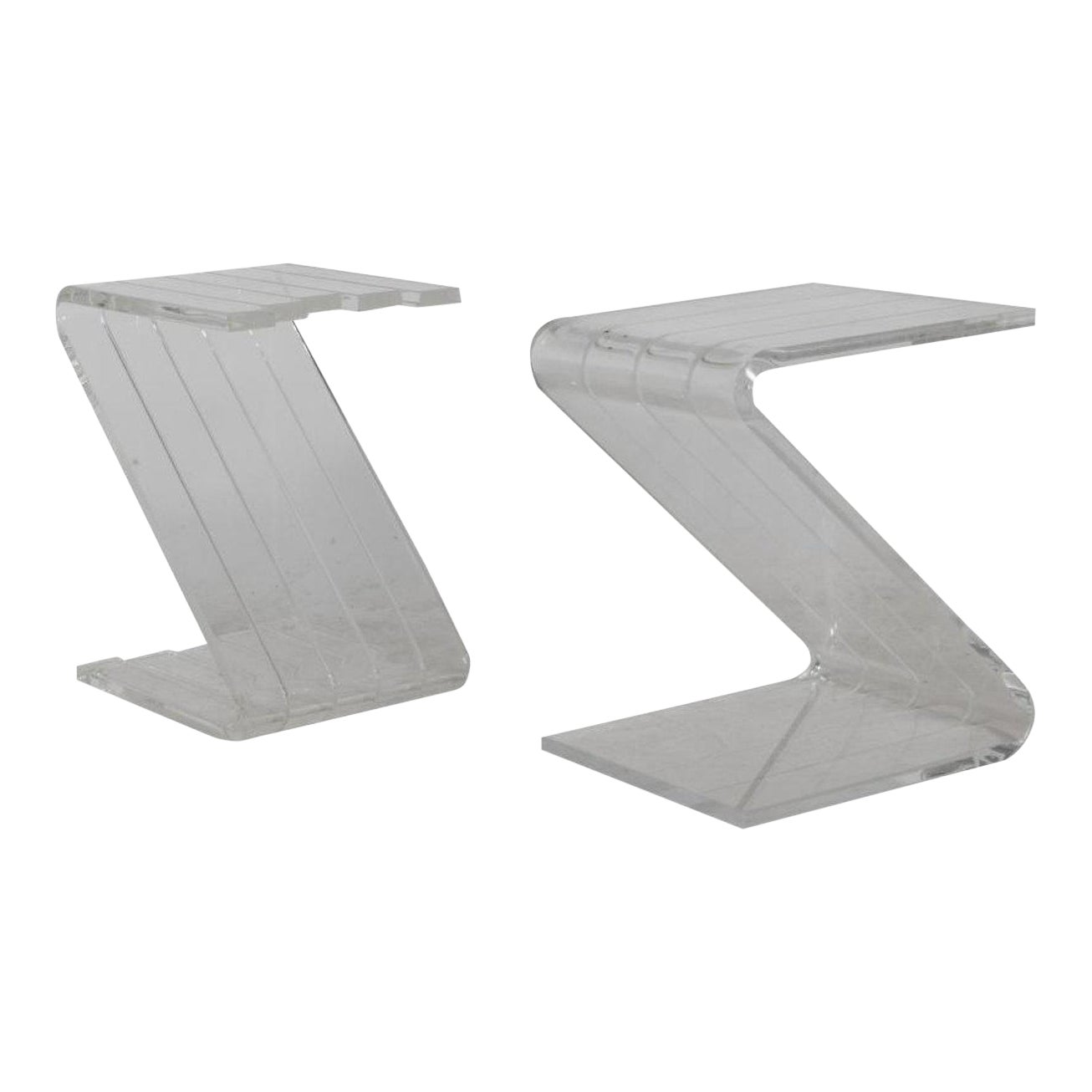 1970's Lucite "Z" Side Table Chairish