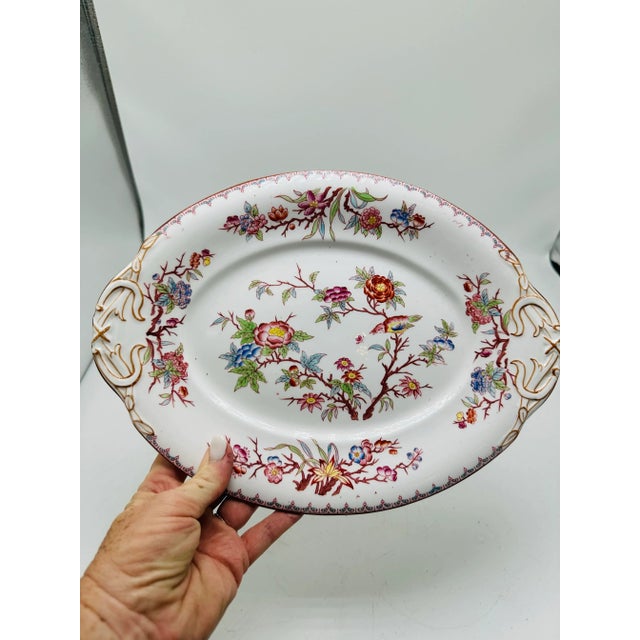 Antique Ceramic Serving Plate For Sale In Greensboro - Image 6 of 6