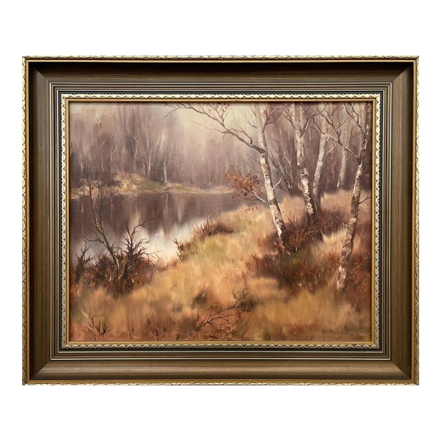 Vintage Oil Painting of River Landscape in Ireland Countryside by Modern Irish Artist For Sale