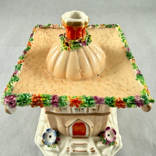 Ceramic Staffordshire Salmon Roof Bocage Pastille Burner For Sale - Image 7 of 13