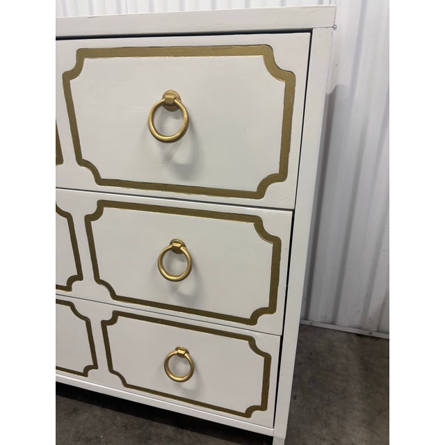 Hollywood Regency Dorothy Draper Inspired Espana Painted Nightstand Chest For Sale - Image 3 of 11