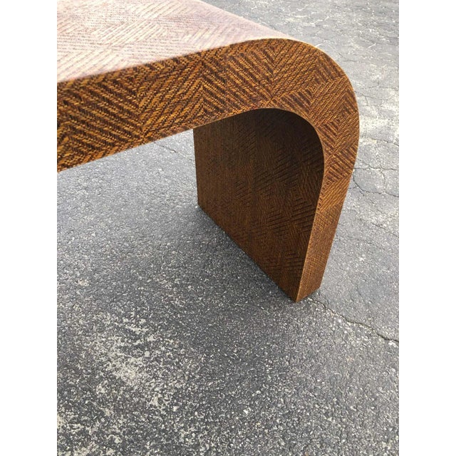 Vintage Seagrass Waterfall Console Table For Sale In New York - Image 6 of 13