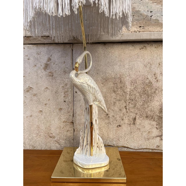 Art Deco Ceramic and Brass Lamp, 1930s For Sale - Image 4 of 9