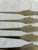 A delightful set of 8 vintage finds cocktail skewers, each cut from silver-toned metal (aluminum or steel) and shaped like...